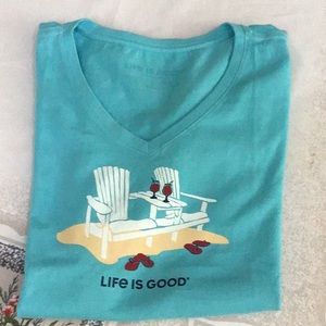Life is Good Summertime Crusher T Shirt Sz L Mint